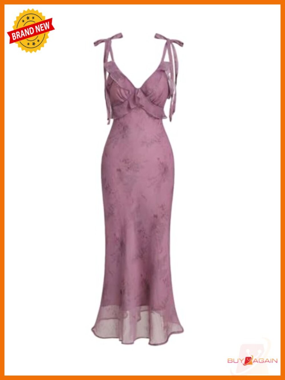 RIHOAS Boho Midi Floral Dress Elegant Flowy Sundress Wedding Guest Party